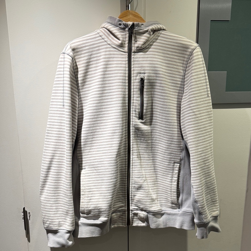 Vintage Lululemon Striped Gray Men's L Zip-up Hoodie